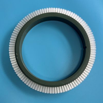 122 Inner Dia Stenter Machine Parts Brush Wheel Green Plastic Body White Nylon Hair Good Quality