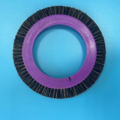 Bruckner Stenter Machine Parts Small Brush Wheel Purple Plastic Body Black Nylon Hair