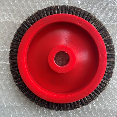 Monforts Stenter Machine Parts Red Small Brush wheel Black Nylon Hair Plastic Body 22mm Inner Dia