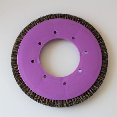 Stenter Machine Parts Finishing Machine Brush Wheel Mixed Bristle Pig Hair Plastic Body 8 Holes Customized Type