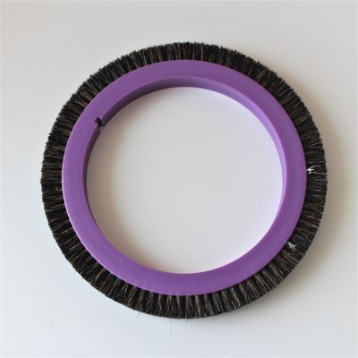 Stenter Machine Parts Stentex Finishing Machine Brush Wheel 122mm Dia Black Pig Hair Purple Plastic Body