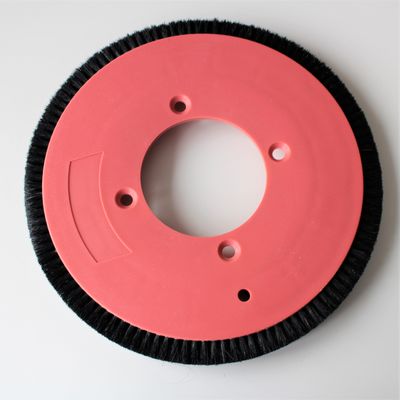 Unitech Stenter Machine Parts Fabric Brush Wheel Black Bristle Material Red Nylon Body Standard Size