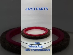 Monforts Stenter Machine Parts Red Plastic Body Brush Wheel Black Bristle Pig Hair 220mm Outer Dia